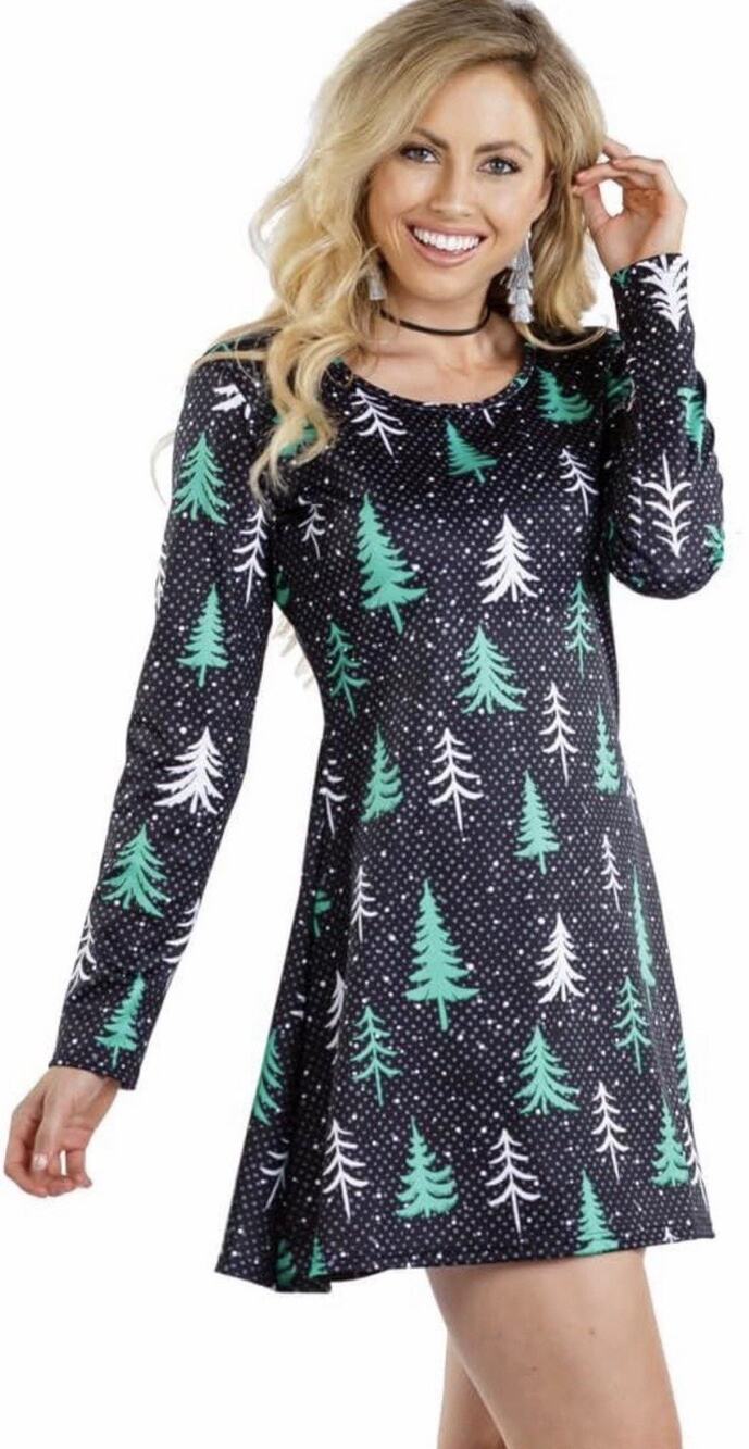 Tipsy Elves Women's Classic Christmas Tree Dress Woman’s 2XL